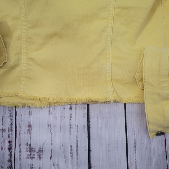KUT From the Kloth Kara Denim Jacket Sunny Yellow Medium EUC - Picture 6 of 8